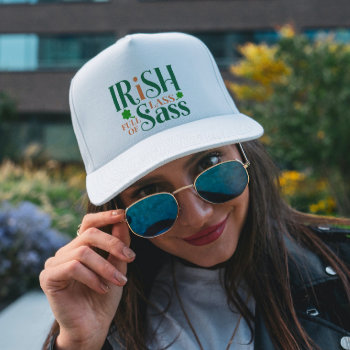 Irish Lass Full Of Sass Funny St Patrick's Day Trucker Hat by artOnWear at Zazzle
