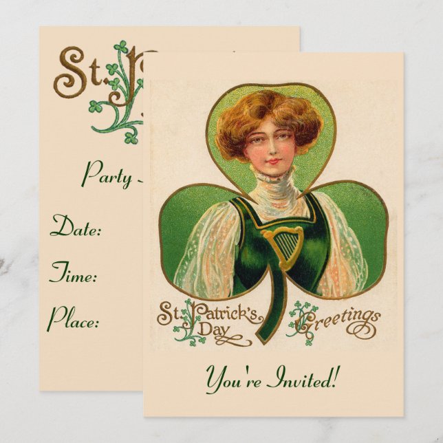 Irish Lass Party Invitation (Front/Back)