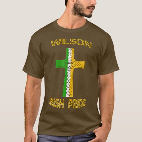 Irish Last Name Wilson Celtic Cross Heritage Pride T_Shirt