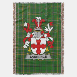 Irish Laurence Coat of Arms Family Crest Ireland Throw Blanket