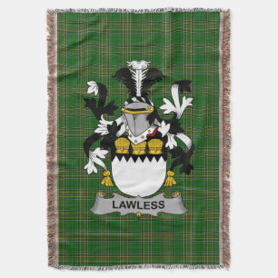 Irish Lawless Coat of Arms Family Crest Ireland Throw Blanket