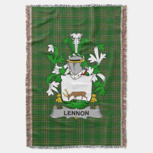 Irish Lennon or O_Lennon Coat of Arms Family Cres Throw Blanket