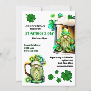Irish Leprechaun beerfest gargle shamrock tankard Invitation
