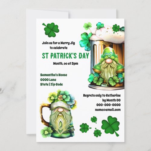 Irish Leprechaun beerfest gargle shamrock tankard Invitation