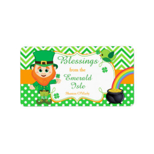 Irish Leprechaun Blessing St Patrick's Day Label