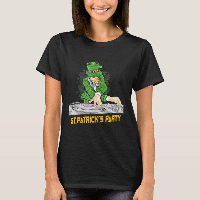 Irish Leprechaun Dj Saint Patrick's Day Party T-Shirt (Front)