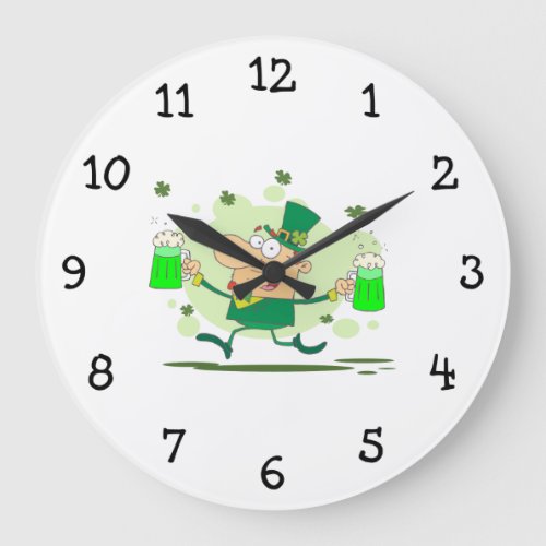 Irish Leprechaun Large Clock