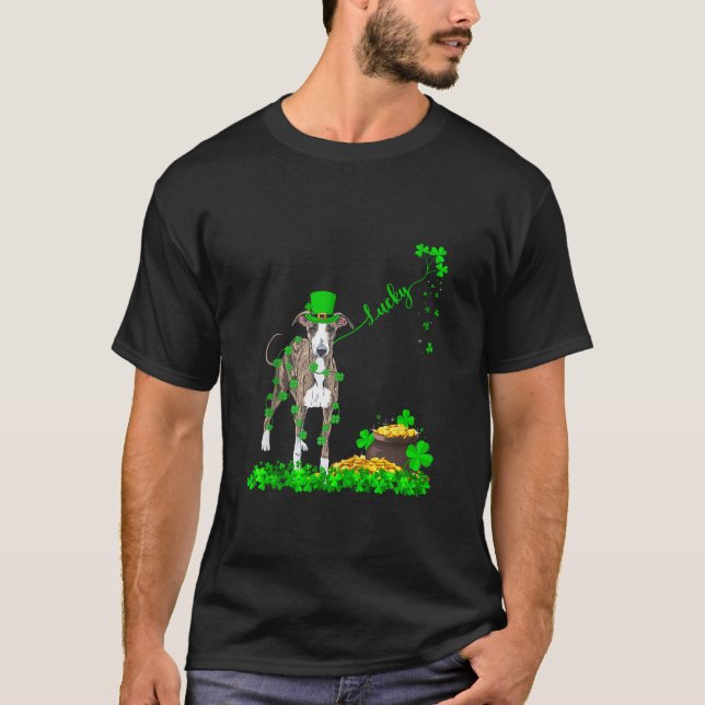 Irish Leprechaun Lucky Italian Greyhound Dog St Pa T-Shirt (Front)