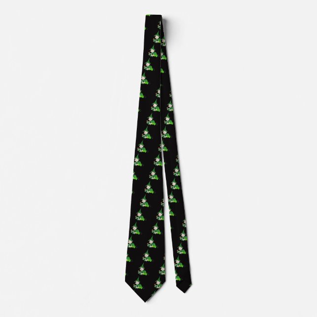 Irish Leprechaun on black Neck Tie (Front)