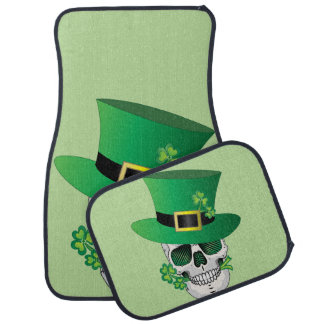 Irish Leprechaun Skull Car Floor Mat