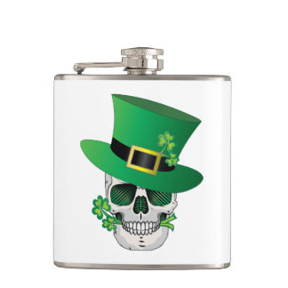 Irish Leprechaun Skull Flask