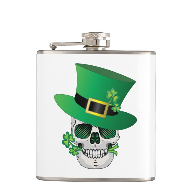 Irish Leprechaun Skull Flask (Front)
