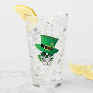 Irish Leprechaun Skull Glass