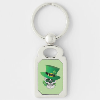 Irish Leprechaun Skull Keychain
