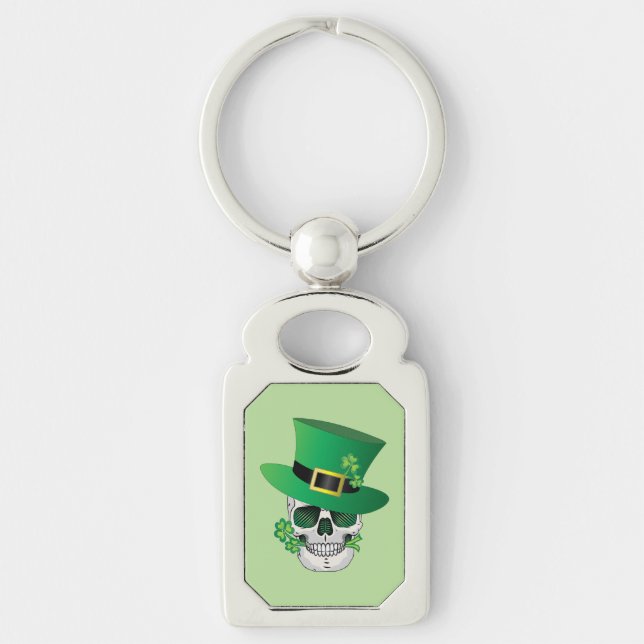 Irish Leprechaun Skull Keychain (Front)