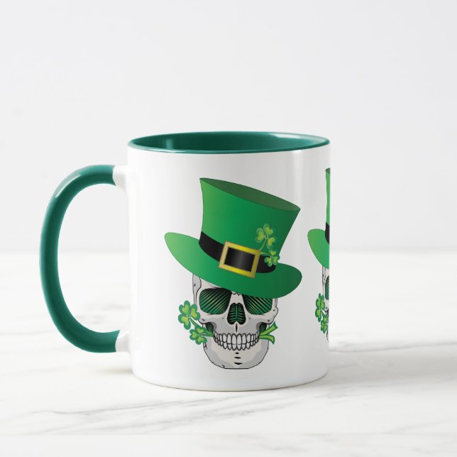 Irish Leprechaun Skull Mug (Left)