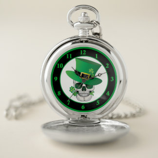 Irish Leprechaun Skull Pocket Watch