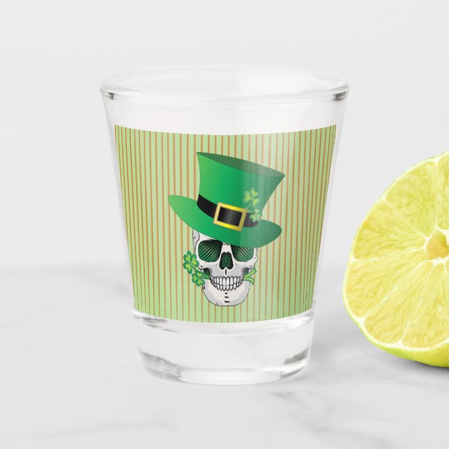 Irish Leprechaun Skull Shot Glass (Front)