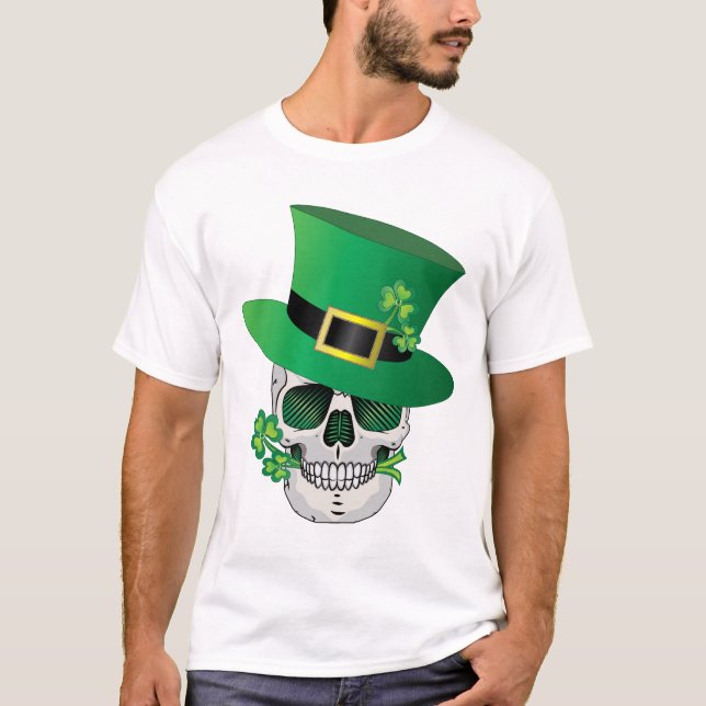 Irish Leprechaun Skull T-Shirt (Front)