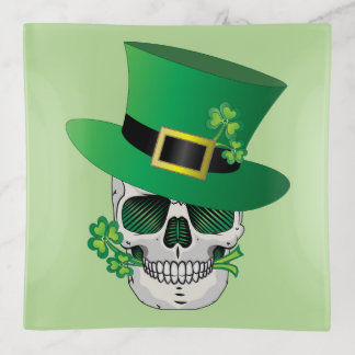 Irish Leprechaun Skull Trinket Tray