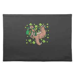 Irish Leprechaun Sloth Shamrock St Patricks Day An Cloth Placemat