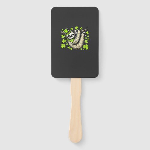 Irish Leprechaun Sloth Shamrock St Patricks Day An Hand Fan