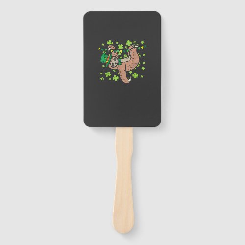 Irish Leprechaun Sloth Shamrock St Patricks Day An Hand Fan