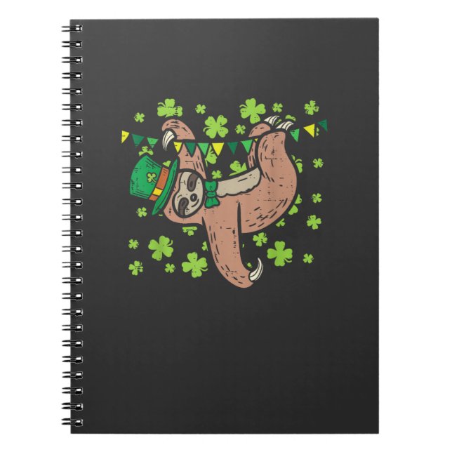 Irish Leprechaun Sloth Shamrock St Patricks Day An Notebook (Front)