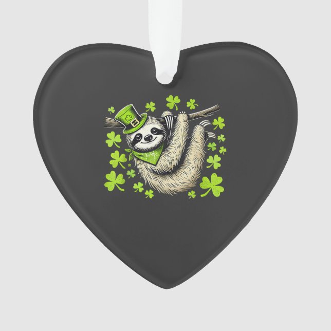 Irish Leprechaun Sloth Shamrock St Patricks Day An Ornament (Front)