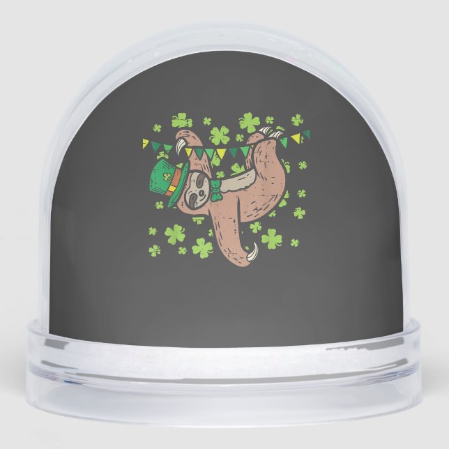 Irish Leprechaun Sloth Shamrock St Patricks Day An Snow Globe (Front)