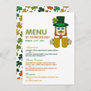 Irish Leprechaun, St Patrick's Day Menu Card