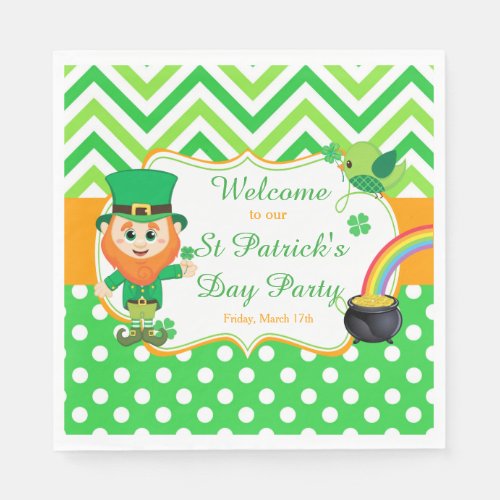 Irish Leprechaun St Patricks Day Party Napkins