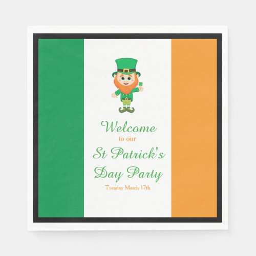 Irish Leprechaun St Patricks Day Party Napkins