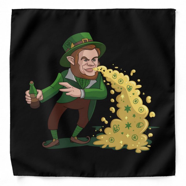 Irish Leprechaun Tossing Lucky Cookies Funny  Bandana (Front)