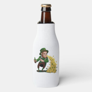Irish Leprechaun Tossing Lucky Cookies Funny  Bottle Cooler