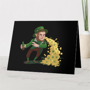 Irish Leprechaun Tossing Lucky Cookies Funny  Card
