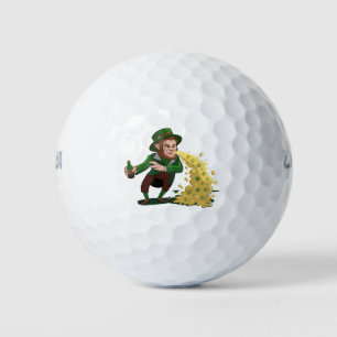 Irish Leprechaun Tossing Lucky Cookies Funny Golf Balls