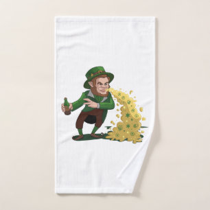 Irish Leprechaun Tossing Lucky Cookies Funny  Hand Towel