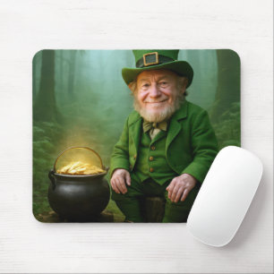 Irish Leprechaun with a Pot of Gold Mouse Pad