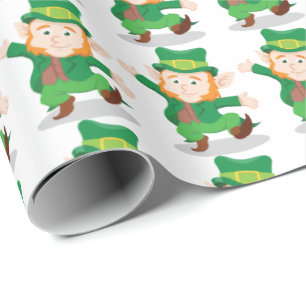 Irish Leprechaun Wrapping Paper St. Patricks Day