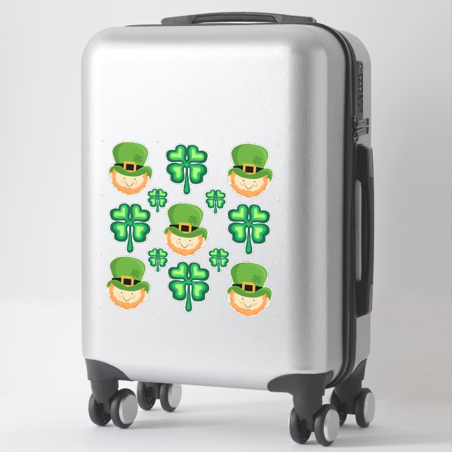 Irish leprechauns and lucky shamrocks sticker (Suitcase)