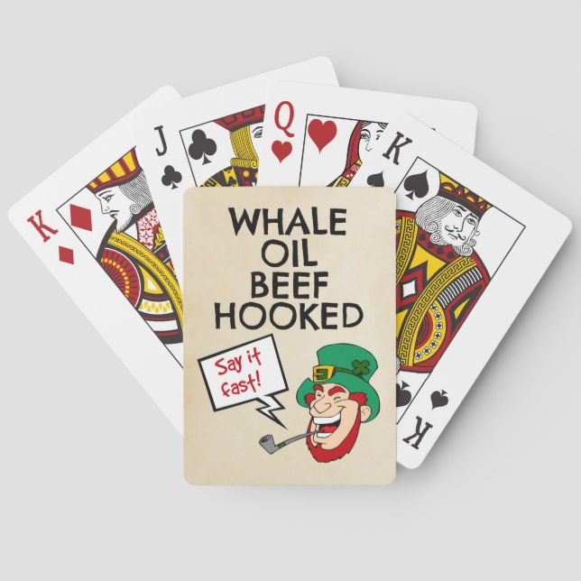Irish Lesson: Whale Oil Beef Hooked Leprechaun Poker Cards (Back)