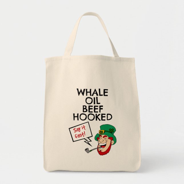 Irish Lesson: Whale Oil Beef Hooked Leprechaun Tote Bag (Front)