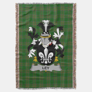 Irish Ley Coat of Arms Family Crest Ireland Throw Blanket