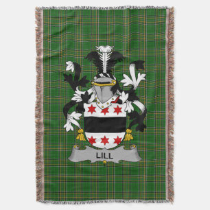 Irish Lill Coat of Arms Family Crest Ireland Throw Blanket