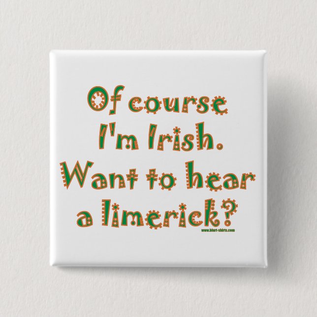 Irish Limerick Pinback Button (Front)