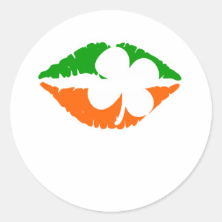 Irish Lips Classic Round Sticker