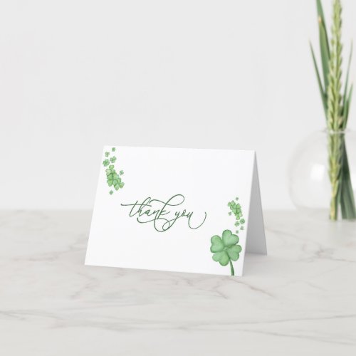 Irish Little Shamrock Baby Shower Thank You Card