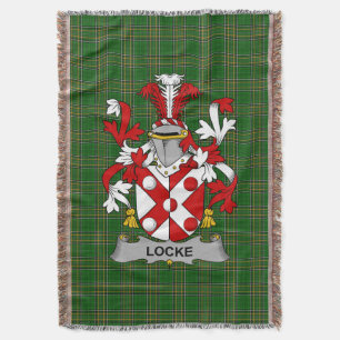 Irish Locke Coat of Arms Family Crest Ireland Throw Blanket