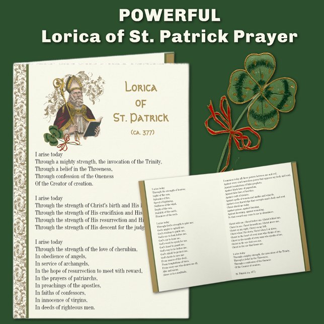 Irish Lorica of St. Patrick Prayer Card (This prayer is a sacred shield of words, timeless protection, and enduring blessings for the soul. )